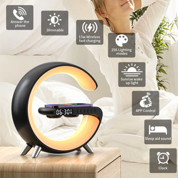 G-Shape Lamp with Speaker, Clock and Charger